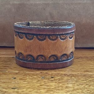 Tooled leather cuff